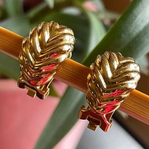 Vintage Christian Dior Gold Tone Clip-on Earrings